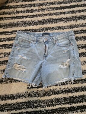 Aeropostale Light Blue Distressed Denim Jean Shorts